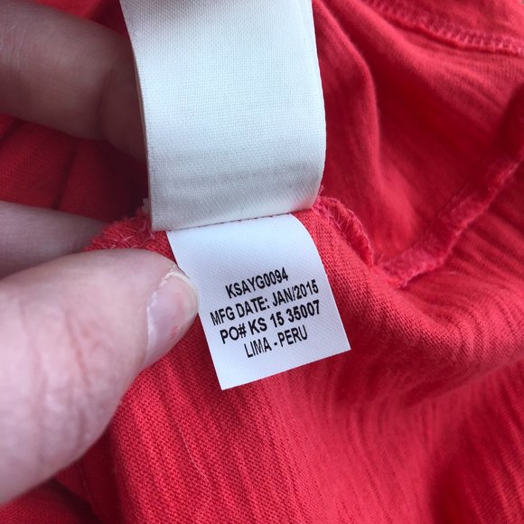 Kate Spade Girls Tank Top Coral Satin Bow Large - Picture 7 of 9